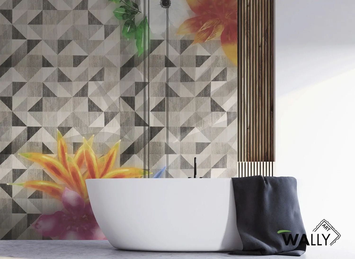 Carta da parati geometrica ALYSSA con pattern naturale e dettagli eleganti