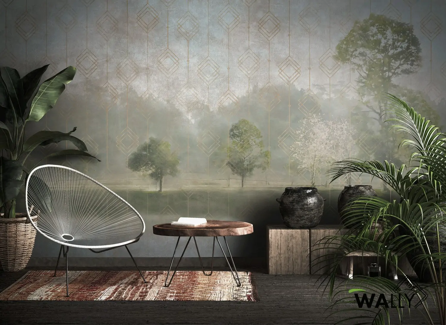 Carta da parati panoramica raffinata Emily WallyArt