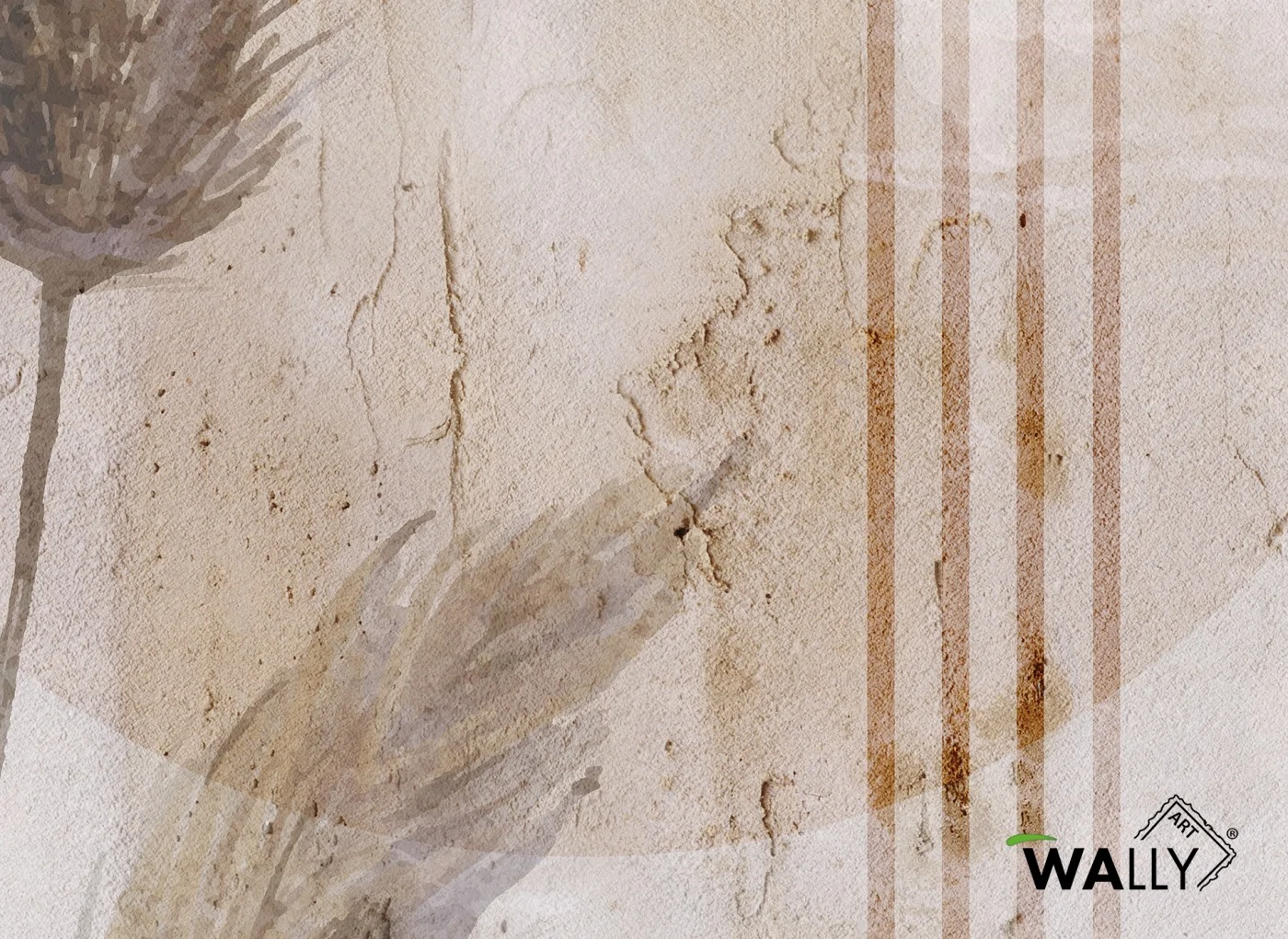 Carta da parati effetto cemento e motivi Bea WallyArt