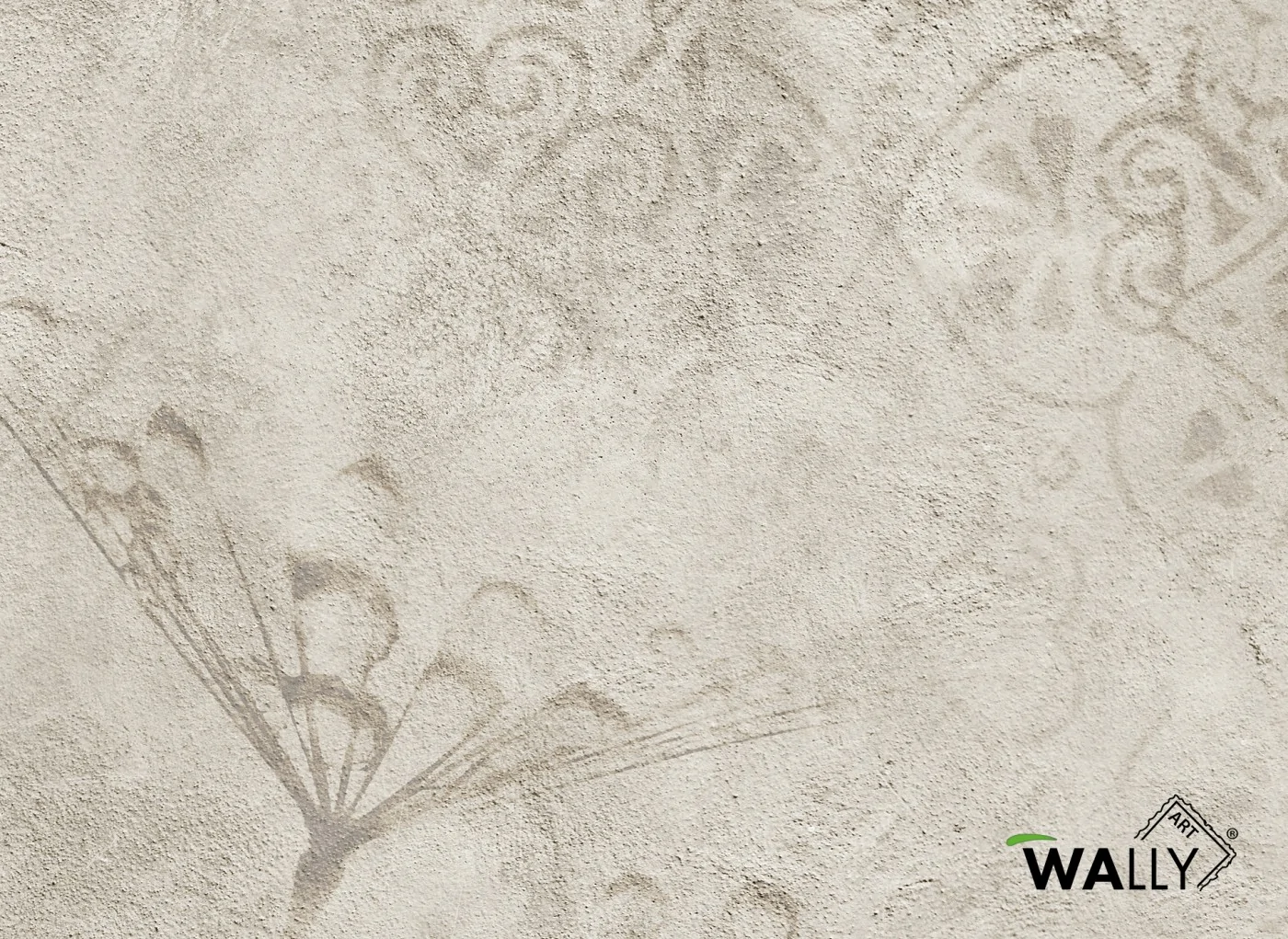 Carta da parati effetto cemento e dendelion Louise WallyArt