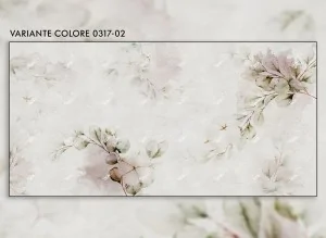 Carta da parati leggera con fiori in rosa antico e verde chiaro Agnes Variante Colore 02