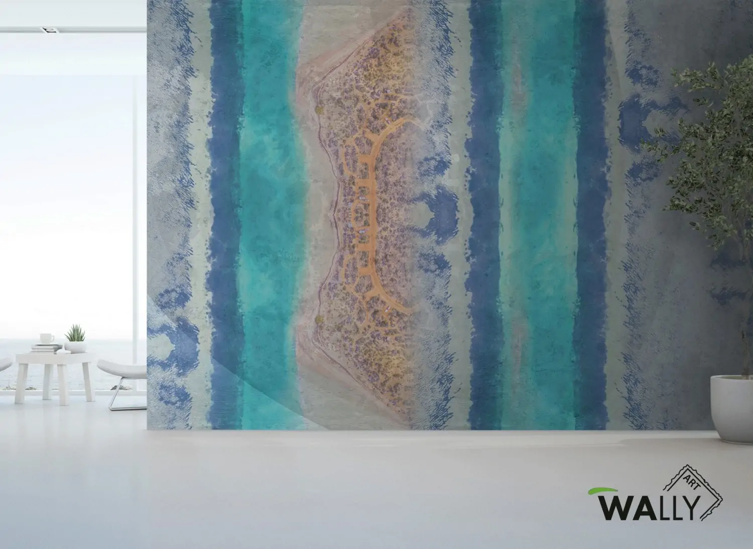 Carta da parati AUSTRALIA con oceano nei toni del blu e del turchese