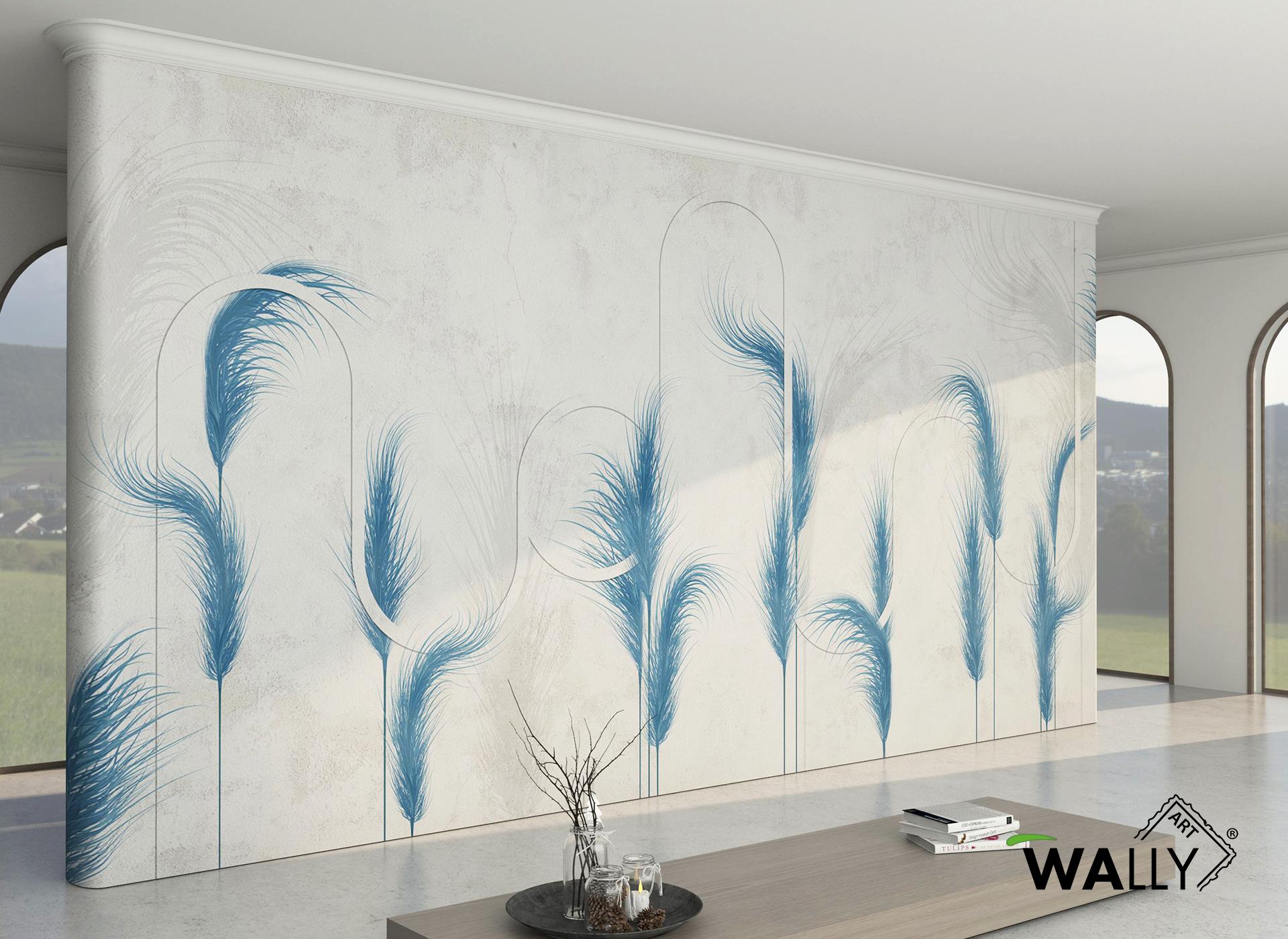 Living room wallpaper INDACO by WallyArt