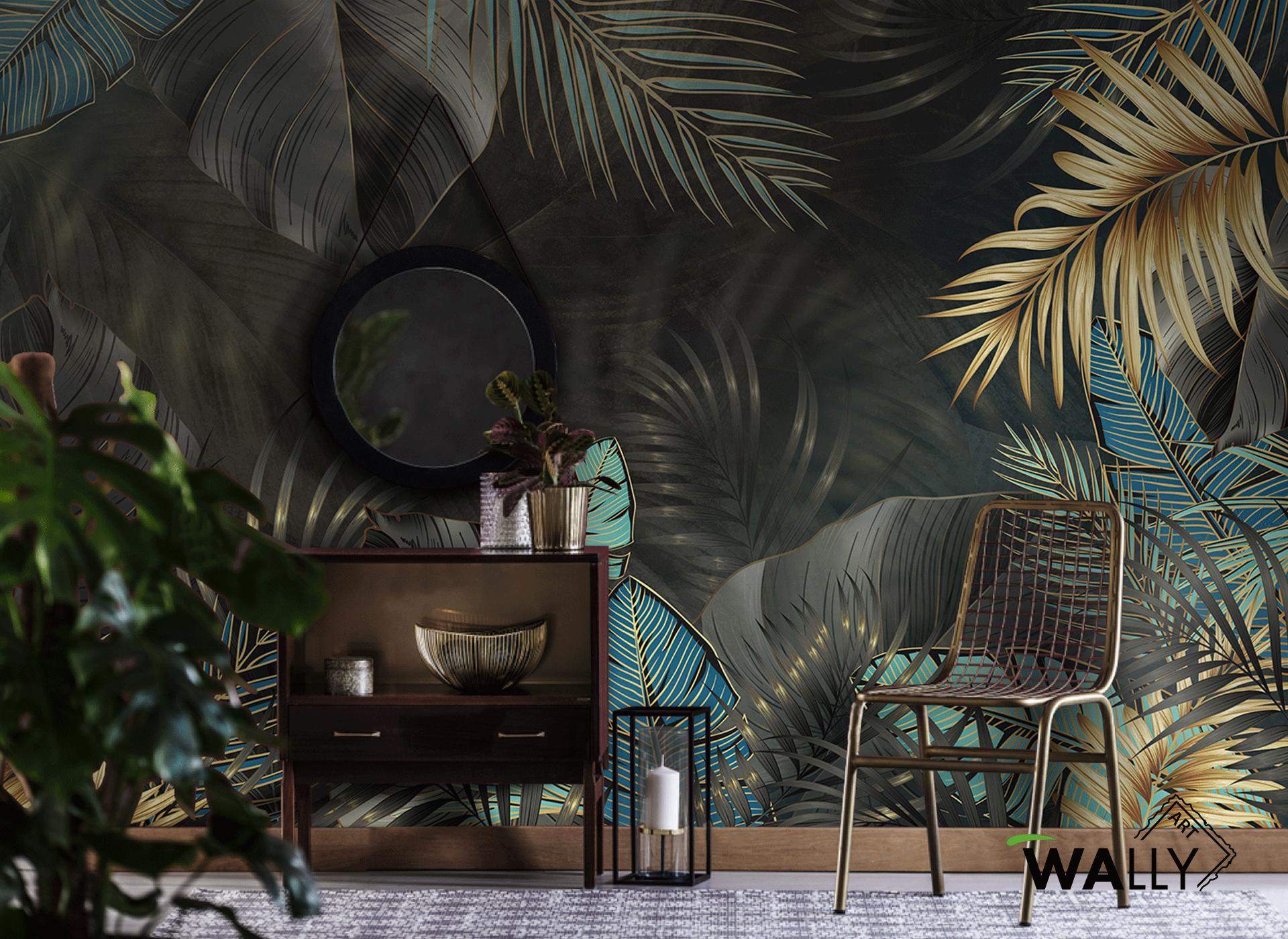 Tropical wallpaper for living room MAUI by WallyArt