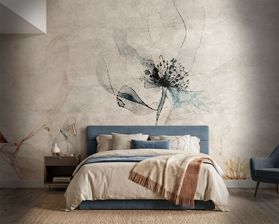Elementi grafici ingranditi Carta da parati WallyArt personalizzata con elementi grafici ingranditi