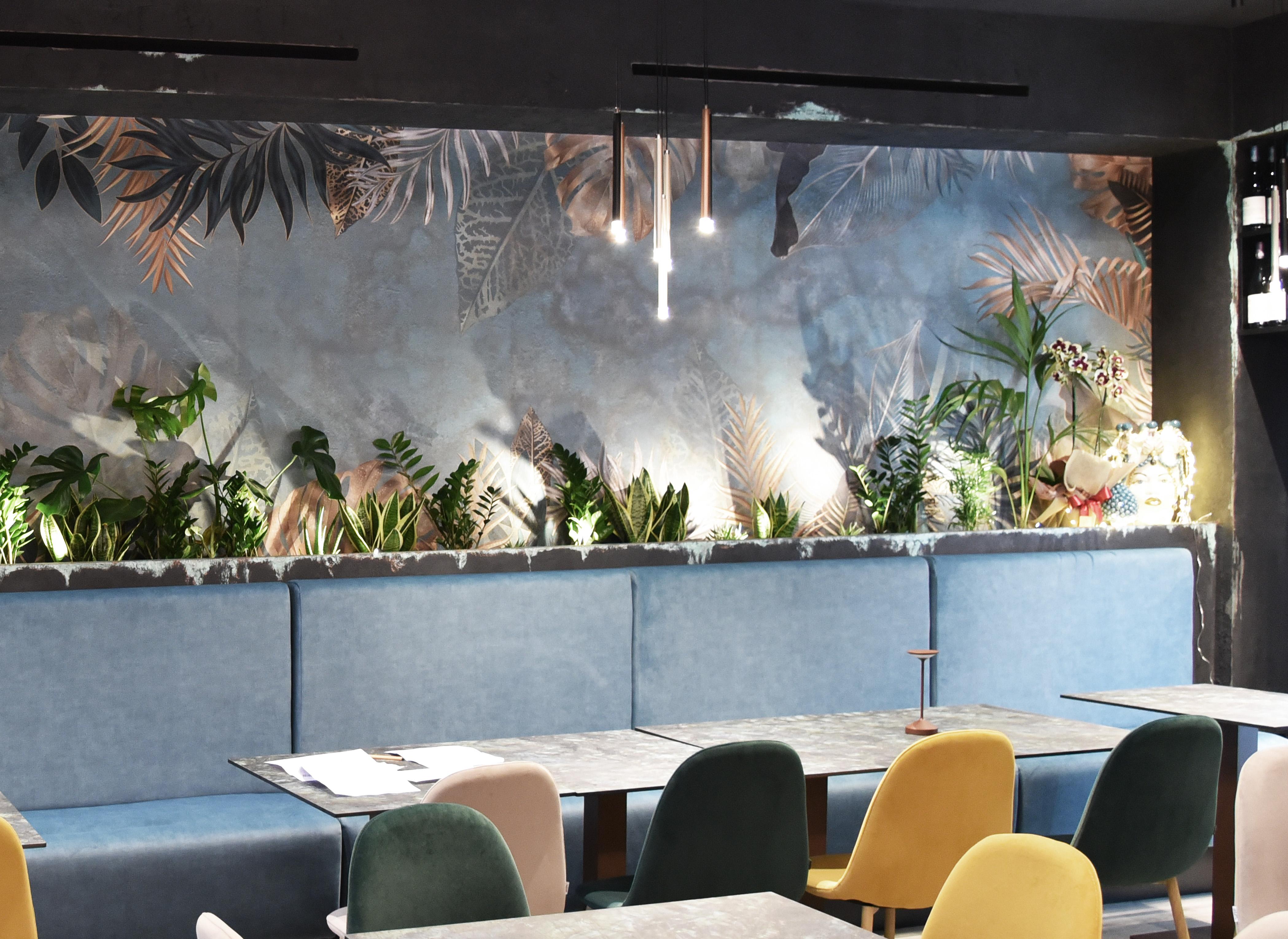 carta da parati ristorante design contract