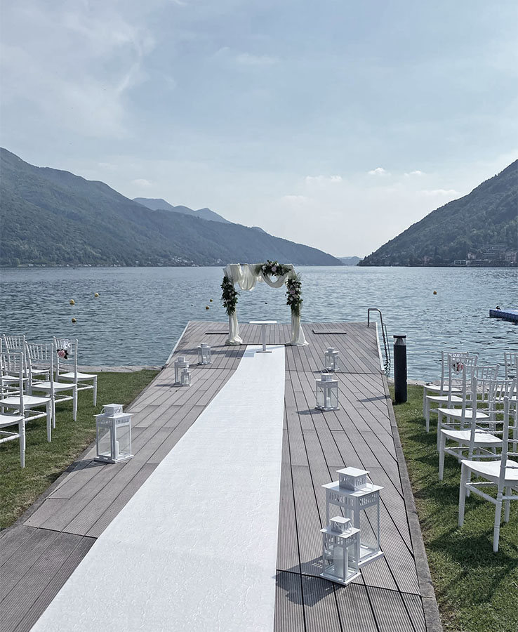 Veduta del Lido di Melide sul lago in Svizzera