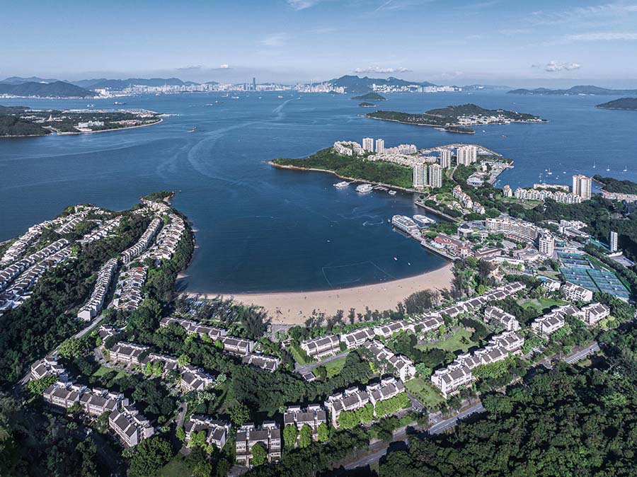 Veduta di Discovery Bay a Hong Kong