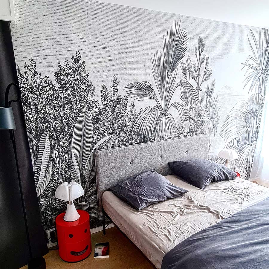 Dettaglio della carta da parati DOODLE 01 in una villa privata