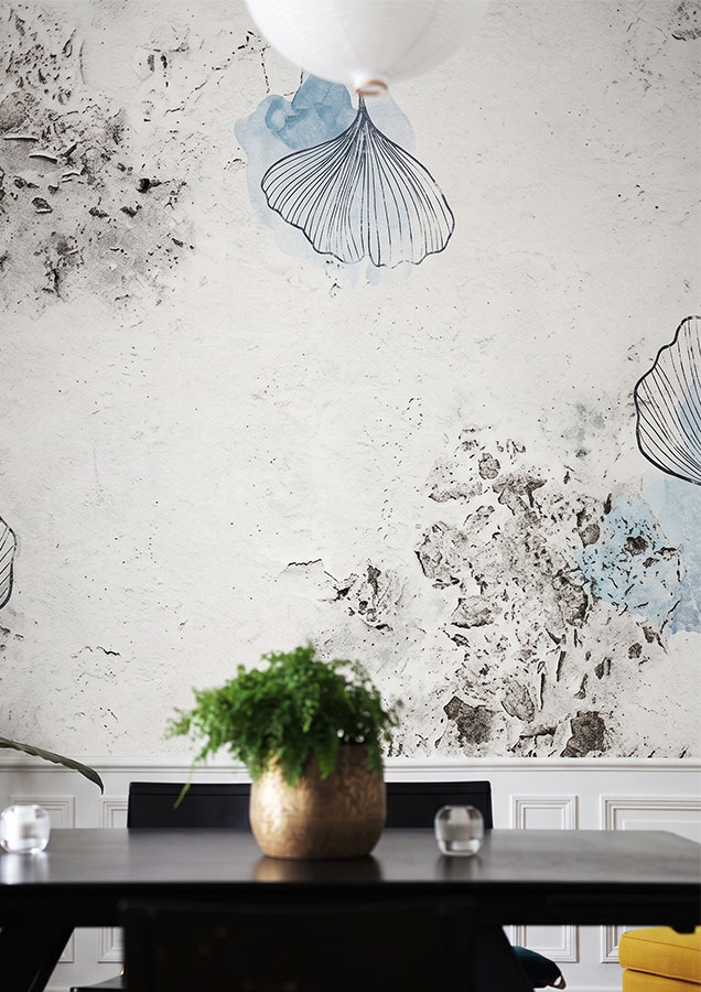Interno classico contemporaneo con carta da parati ESCAPE 01